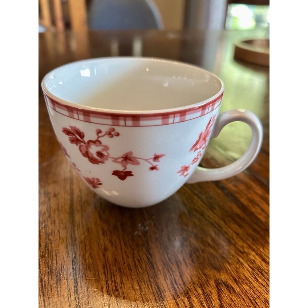 Set of 5 LAURA ASHLEY Sophia Red Tea And Coffee Cup In Red And White Floral